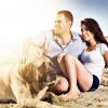 Couple with pet dog