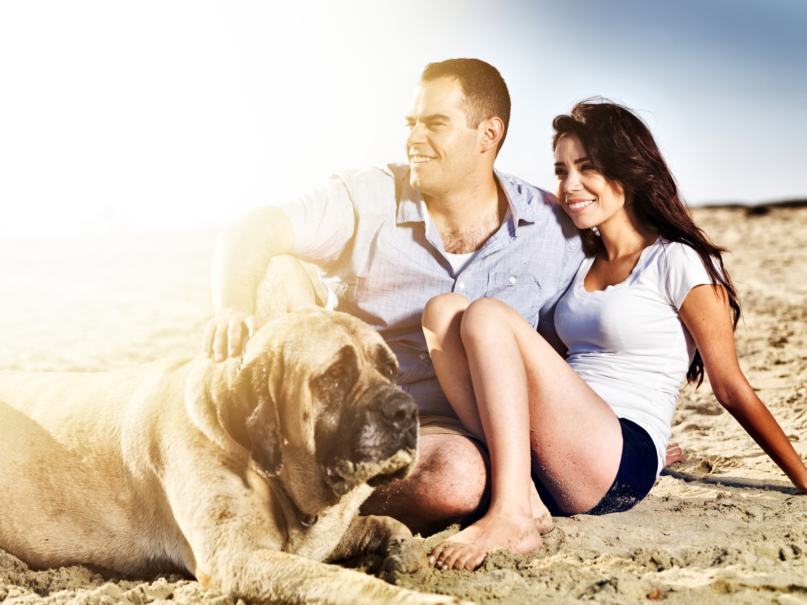Couple with pet dog