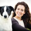 Dog and woman portrait